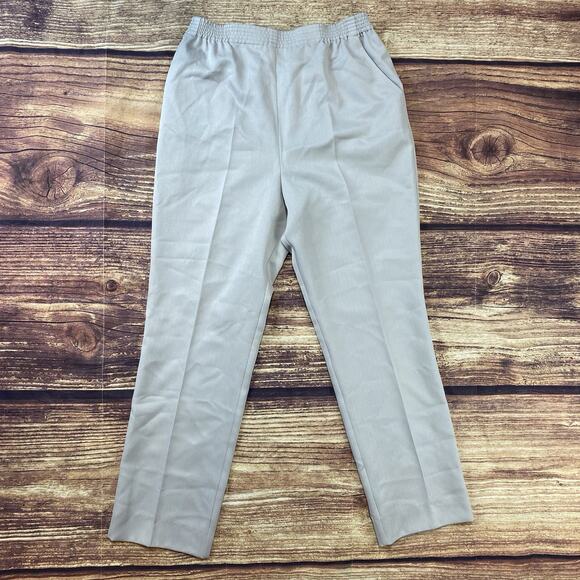 Philippe Marques Womens Size 12 Tan Solid Elastic Waist Trouser Pants - Picture 2 of 8